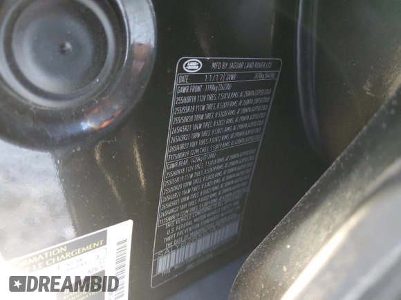 2018 Land Rover Range Rover Velar S with VIN SALYB2RX9JA740059, listed as a Copart auction lot 37326904 with 0 mi miles. Bid and sale history available at carsss.com. Image 13.