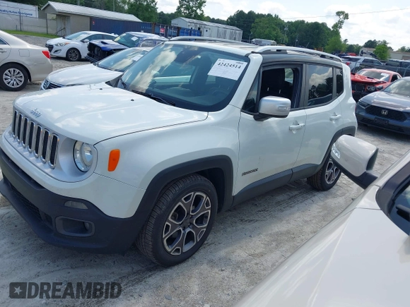 2016 Jeep Renegade Limited z VIN ZACCJADT5GPC65781, wystawiony jako IAAI lot #42424514 z przebiegiem 166 180 mil mil oraz . Historia ofert i sprzedaży dostępna na DreamBid. Obrazek 2.