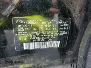 2016 Hyundai Elantra SE с VIN KMHDH4AE0GU561650, выставлен на аукционе Copart как лот 49441985 с пробегом 110 865 миль миль и Списание • Salvage title. История ставок и продаж доступна на DreamBid. Изображение 12.
