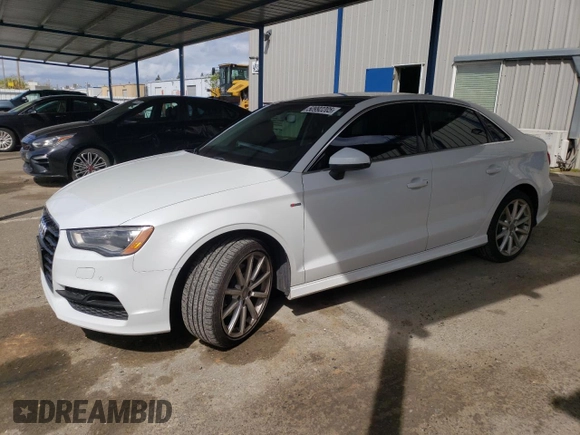 2016 Audi A3 2.0T Premium Plus with VIN WAUJ8GFF4G1069082, listed as a Copart auction lot 50992205 with 72,125 mi miles and Salvage Title. Bid and sale history available at carsss.com. Image 1.
