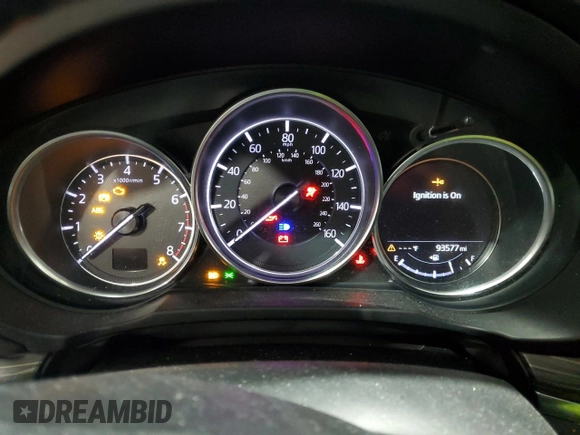 2018 Mazda CX-5 Grand Touring with VIN JM3KFADM3J0325843, listed as a Copart auction lot 87958375 with 93,577 mi miles and Salvage title. Bid and sale history available at DreamBid. Image 9.