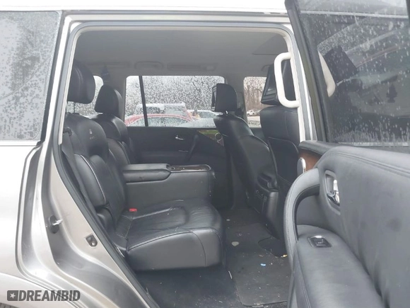 2012 Infiniti QX56 7-passenger with VIN JN8AZ2NE7C9015450, listed as a IAAI auction lot 41481289 with 212420 miles. Bid and sale history available at carsss.com. Image 8.