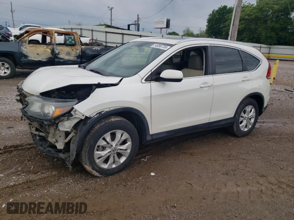 2013 Honda CR-V EX-L z VIN 5J6RM4H77DL001777, wystawiony jako Copart lot #54986735 z przebiegiem 157 113 mil mil oraz Szkody całkowita. Historia ofert i sprzedaży dostępna na DreamBid. Obrazek 1.