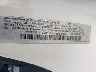 2011 Volkswagen Jetta SE с VIN 3VWDZ7AJ7BM322073, выставлен на аукционе IAAI как лот 42132111 с пробегом 195 236 миль миль и . История ставок и продаж доступна на DreamBid. Изображение 9.