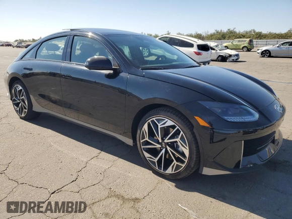 2024 Hyundai IONIQ 6 Limited with VIN KMHM54AA4RA075675, listed as a Copart auction lot 77012434 with 603 mi miles and Salvage Title. Bid and sale history available at carsss.com. Image 4.