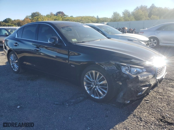 2018 Infiniti Q50 3.0t LUXE with VIN JN1EV7ARXJM440074, listed as a Copart auction lot 75623894 with 57,897 mi miles and Salvage Title. Bid and sale history available at carsss.com. Image 4.