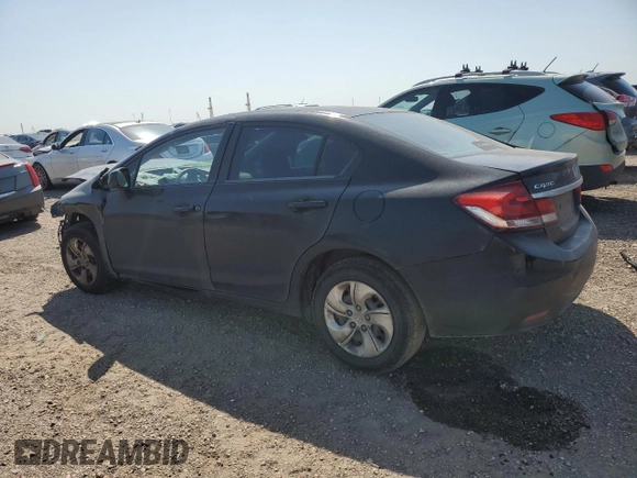 2013 Honda Civic LX with VIN 2HGFB2F50DH595485, listed as a Copart auction lot 52156955 with Not Provided miles and Salvage Title. Bid and sale history available at DreamBid. Image 2.