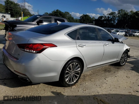 2017 Genesis G80 3.8L z VIN KMHGN4JE4HU203975, wystawiony jako Copart lot #58247335 z przebiegiem 138 610 mil mil oraz Nie do naprawy. Historia ofert i sprzedaży dostępna na DreamBid. Obrazek 3.