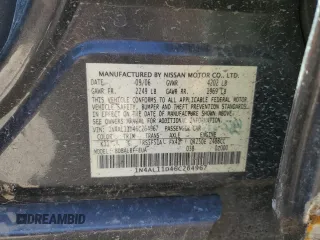 2006 Nissan Altima 2.5 S with VIN 1N4AL11D46C264967, listed as a Copart auction lot 49908525 with 0 mi miles and Salvage Title. Bid and sale history available at carsss.com. Image 13.