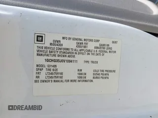 1997 Chevrolet Chevy Van с VIN 1GCHG35J0V1094111, выставлен на аукционе IAAI как лот 42496560 с пробегом 164 894 миль миль и . История ставок и продаж доступна на DreamBid. Изображение 9.