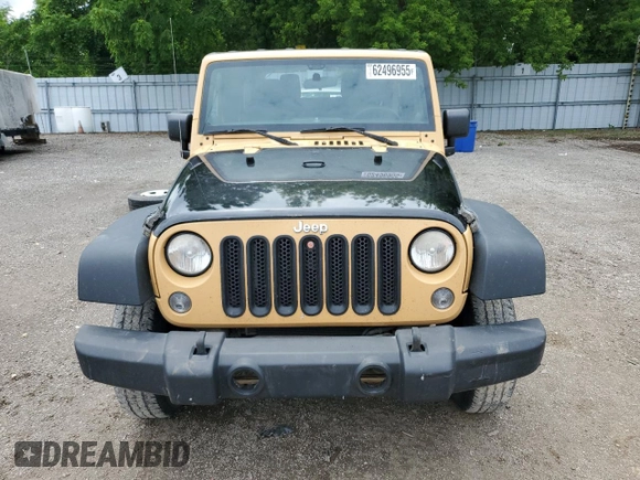 2014 Jeep Wrangler Sport with VIN 1C4AJWAG9EL190595, listed as a Copart auction lot 62496955 with 248,484 mi miles and Salvage title. Bid and sale history available at DreamBid. Image 5.