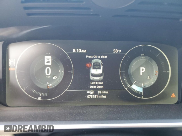 2017 Land Rover Range Rover Sport HSE with VIN SALWR2FK8HA694052, listed as a Copart auction lot 53330155 with 75,181 mi miles and Salvage title. Bid and sale history available at DreamBid. Image 9.