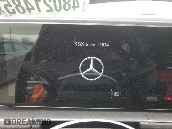 2022 Mercedes-Benz GLE 53 AMG with VIN 4JGFD6BBXNA743519, listed as a Copart auction lot 48021485 with 19,574 mi miles and Salvage title. Bid and sale history available at DreamBid. Image 9.
