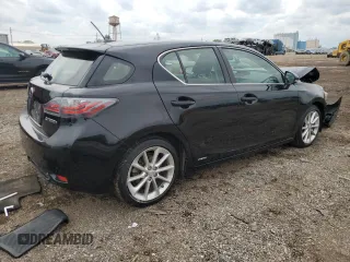 2012 Lexus CT 200h with VIN JTHKD5BH7C2117143, listed as a Copart auction lot 59111325 with 93,247 mi miles and Salvage title. Bid and sale history available at DreamBid. Image 3.