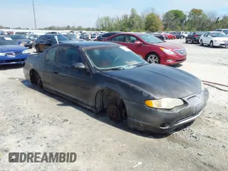 2004 Chevrolet Monte Carlo SS with VIN 2G1WX12K249432877, listed as a IAAI auction lot 41902427 with 183,884 mi miles. Bid and sale history available at carsss.com. Image 1.