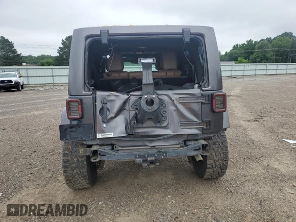 2014 Jeep Wrangler Unlimited Sahara with VIN 1C4HJWEG7EL299548, listed as a Copart auction lot 58522355 with 76,057 mi miles and Clean title. Bid and sale history available at DreamBid. Image 6.