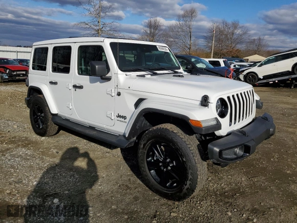 2022 Jeep Wrangler Unlimited Sahara Altitude with VIN 1C4HJXEG2NW260905, listed as a Copart auction lot 86986584 with 7,219 mi miles and Non Repairable. Bid and sale history available at DreamBid. Image 4.
