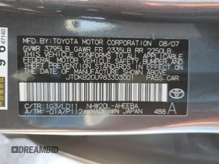 2008 Toyota Prius with VIN JTDKB20U983303001, listed as a Copart auction lot 52887335 with 185,039 mi miles and Salvage Title. Bid and sale history available at carsss.com. Image 14.
