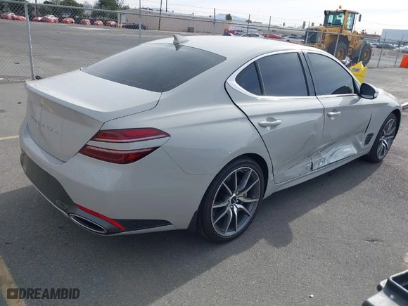 2025 Genesis G70 2.5T with VIN KMTG34SC6SU147814, listed as a IAAI auction lot 41398793 with 7,314 mi miles. Bid and sale history available at carsss.com. Image 4.