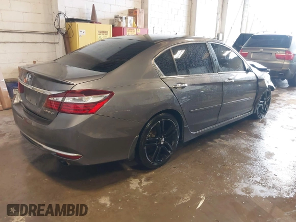 2016 Honda Accord Sport with VIN 1HGCR2F56GA192029, listed as a IAAI auction lot 42370827 with 76,679 mi miles and . Bid and sale history available at DreamBid. Image 4.