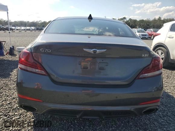 2019 Genesis G70 3.3T Advanced with VIN KMTG34LE4KU022133, listed as a Copart auction lot 76202054 with 0 mi miles and Salvage Title. Bid and sale history available at carsss.com. Image 6.