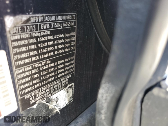 2014 Land Rover Range Rover Supercharged с VIN SALGS2EF8EA151339, выставлен на аукционе Copart как лот 50794915 с пробегом Не указан миль и Чистый • Clean title. История ставок и продаж доступна на DreamBid. Изображение 13.