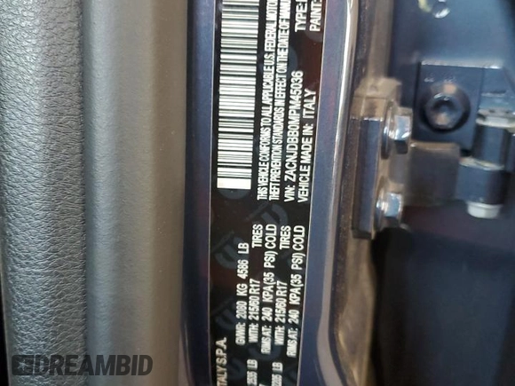 2021 Jeep Renegade 80th Anniversary with VIN ZACNJDBB0MPM45036, listed as a Copart auction lot 58902265 with 49,948 mi miles and Salvage title. Bid and sale history available at DreamBid. Image 14.