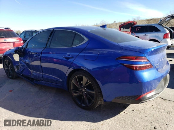 2023 Genesis G70 2.0T with VIN KMTG34TA6PU113019, listed as a Copart auction lot 81570454 with 15,421 mi miles and Salvage Title. Bid and sale history available at DreamBid. Image 2.