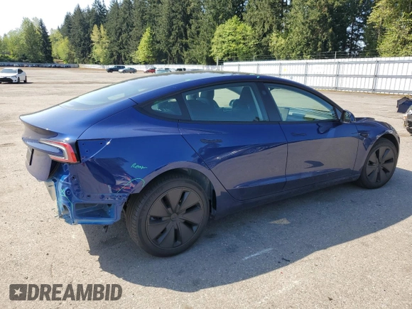 2024 Tesla Model 3 z VIN 5YJ3E1EA2RF846411, wystawiony jako Copart lot #54396985 z przebiegiem 5 162 mil mil oraz Szkoda całkowita • Salvage title. Historia ofert i sprzedaży dostępna na DreamBid. Obrazek 3.