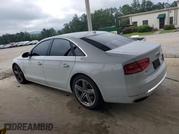 2013 Audi A8 4.0L with VIN WAUA2AFD9DN026942, listed as a Copart auction lot 60319565 with 122,341 mi miles and Salvage title. Bid and sale history available at DreamBid. Image 2.