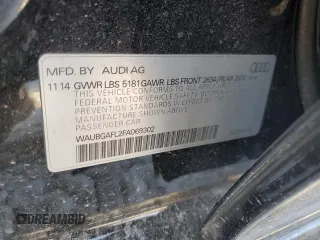 2015 Audi S4 Premium Plus with VIN WAUBGAFL2FA069302, listed as a Copart auction lot 71575294 with 104,664 mi miles and Salvage Title. Bid and sale history available at carsss.com. Image 12.
