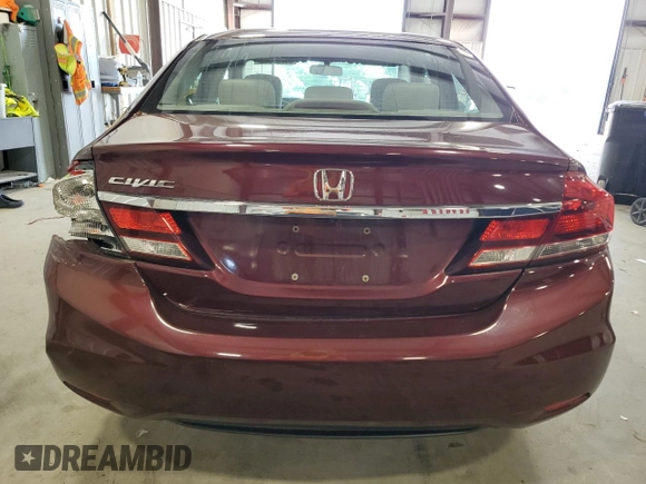 2015 Honda Civic LX with VIN 2HGFB2F50FH505934, listed as a Copart auction lot 56029315 with 66,355 mi miles and Salvage title. Bid and sale history available at DreamBid. Image 6.