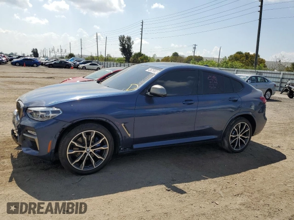 2019 BMW X4 M40i with VIN 5UXUJ5C57KLJ62744, listed as a Copart auction lot 43628303 with 31,448 mi miles. Bid and sale history available at carsss.com. Image 1.