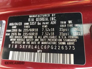2023 Kia Sorento S with VIN 5XYRL4LC6PG226575, listed as a Copart auction lot 44684815 with Not provided miles and Salvage title. Bid and sale history available at DreamBid. Image 13.