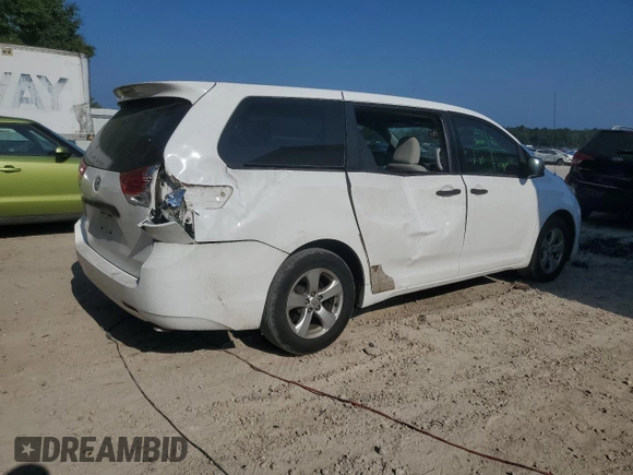 2012 Toyota Sienna with VIN 5TDZK3DC4CS204325, listed as a Copart auction lot 70357864 with 57,665 mi miles and Salvage Title. Bid and sale history available at carsss.com. Image 3.