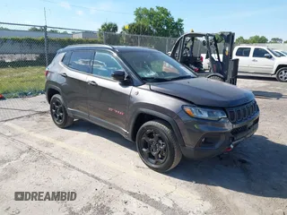 2024 Jeep Compass Trailhawk with VIN 3C4NJDDN8RT596037, listed as a IAAI auction lot 41900611 with 36,430 mi miles and . Bid and sale history available at DreamBid. Image 1.