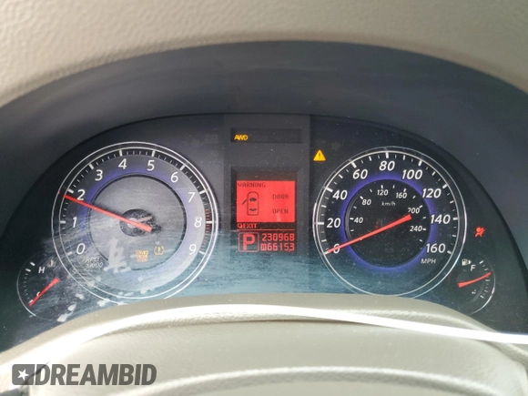 2008 Infiniti G35 x with VIN JNKBV61F58M269260, listed as a Copart auction lot 75650784 with 230,968 mi miles and Salvage Title. Bid and sale history available at DreamBid. Image 9.