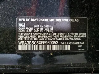 2015 BMW 3 Series 328i xDrive with VIN WBA3B5C5XFF960053, listed as a Copart auction lot 42391185 with 123,096 mi miles and Clean Title. Bid and sale history available at carsss.com. Image 12.