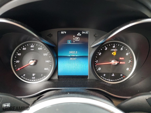 2020 Mercedes-Benz GLC with VIN WDC0G8DB4LF702372, listed as a Copart auction lot 47998425 with 38,247 mi miles and Salvage Title. Bid and sale history available at carsss.com. Image 9.