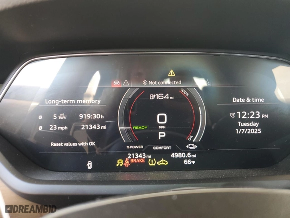 2022 Audi e-tron GT Prestige with VIN WAUDJBFW0N7003885, listed as a Copart auction lot 41626575 with 21,343 mi miles and Salvage Title. Bid and sale history available at carsss.com. Image 9.