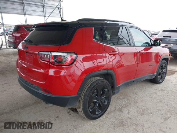 2020 Jeep Compass Latitude with VIN 3C4NJCBBXLT147596, listed as a IAAI auction lot 41382747 with 50,572 mi miles and . Bid and sale history available at DreamBid. Image 4.
