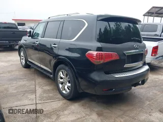 2011 Infiniti QX56 8-passenger with VIN JN8AZ2ND5B9700066, listed as a IAAI auction lot 42164816 with 185,093 mi miles. Bid and sale history available at carsss.com. Image 3.