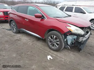 2016 Nissan Murano S with VIN 5N1AZ2MG0GN148039, listed as a IAAI auction lot 41483393 with 107,806 mi miles. Bid and sale history available at carsss.com. Image 1.