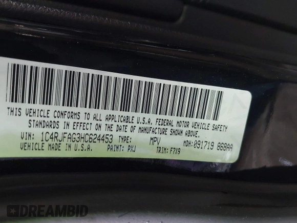2017 Jeep Grand Cherokee Altitude z VIN 1C4RJFAG3HC624453, wystawiony jako IAAI lot #42091808 z przebiegiem 114 558 mil mil oraz . Historia ofert i sprzedaży dostępna na DreamBid. Obrazek 9.