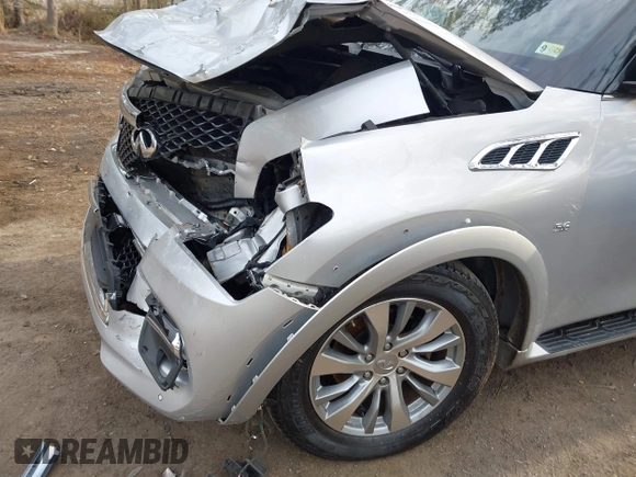 2015 Infiniti QX80 with VIN JN8AZ2NE1F9083991, listed as a IAAI auction lot 41835516 with 1 mi miles. Bid and sale history available at carsss.com. Image 6.