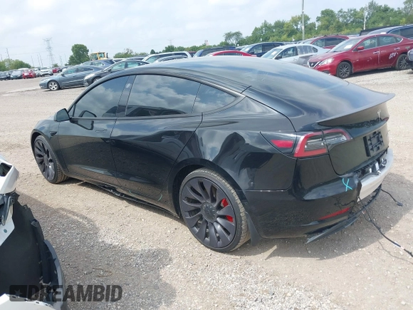 2021 Tesla Model 3 Performance with VIN 5YJ3E1EC5MF919278, listed as a IAAI auction lot 40194677 with 50,484 mi miles and . Bid and sale history available at carsss.com. Image 3.