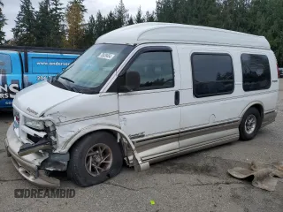 2001 GMC Savana Cargo Van YF7 Upfitter with VIN 1GDFG15R611236484, listed as a Copart auction lot 78820454 with 125,772 mi miles and Salvage Title. Bid and sale history available at carsss.com. Image 1.