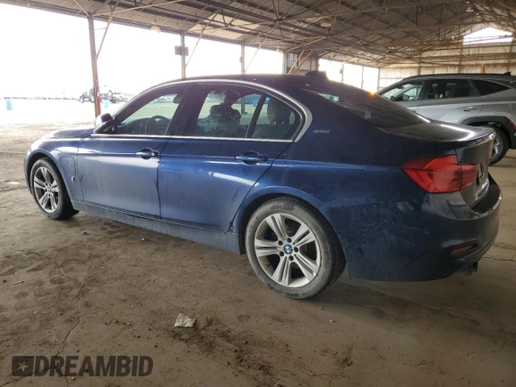 2017 BMW 3 Series 330e iPerformance with VIN WBA8E1C51HK480158, listed as a Copart auction lot 49490625 with 56,270 mi miles and Clean Title. Bid and sale history available at carsss.com. Image 2.