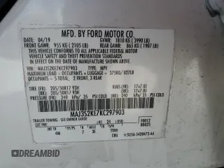 2019 Ford EcoSport Titanium with VIN MAJ3S2KE7KC297903, listed as a Copart auction lot 45854425 with 77,788 mi miles and Salvage Title. Bid and sale history available at DreamBid. Image 15.
