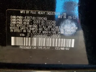 2013 Subaru WRX WRX with VIN JF1GR7E67DG218806, listed as a Copart auction lot 58587015 with 148,599 mi miles and Salvage title. Bid and sale history available at DreamBid. Image 12.